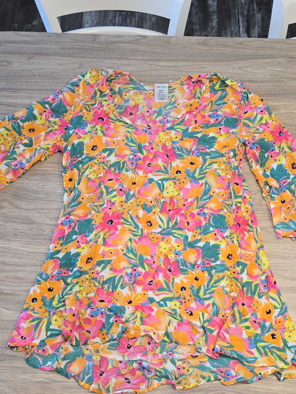 Anne Cole Floral Swim Coverup in Yellow, Pink & Green